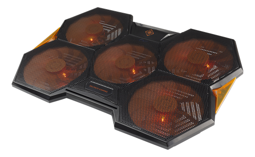 DELTACO GAMING Jäähdytysalusta, 1000 - 1300 Rpm, Musta/oranssi
