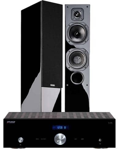 Indiana Line Diva 552 + Advance Acoustics X-i75 stereopaketti, musta