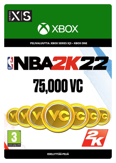 NBA 2K22 75000 VC-yksikköä Xbox