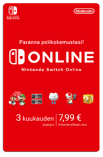 Nintendo Switch Online 3 kuukautta