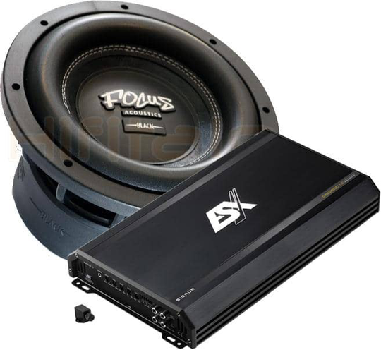 Focus Acoustics Black MK6 12D2 subwoofer + ESX Audio SXE2800.1D