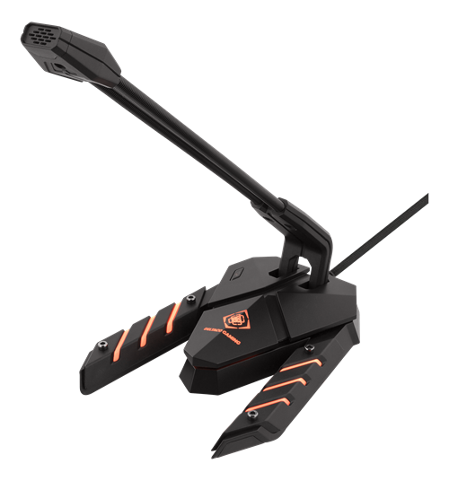 DELTACO GAMING USB-pöytämikrofoni, RGB-valaistus, Musta/harmaa
