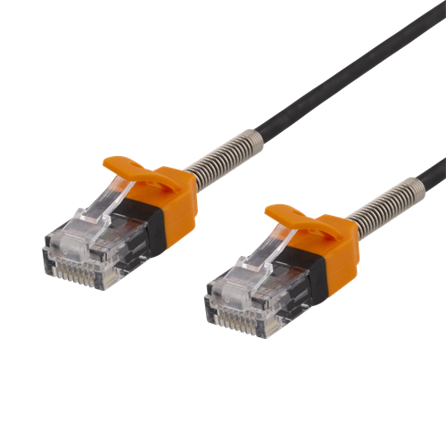 DELTACO GAMING Cat6a Laitekaapeli, 1m, Ohut Malli, Musta