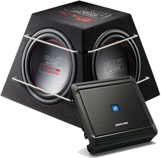 MacAudio Pyramid 3x12" + Alpine vahvistin
