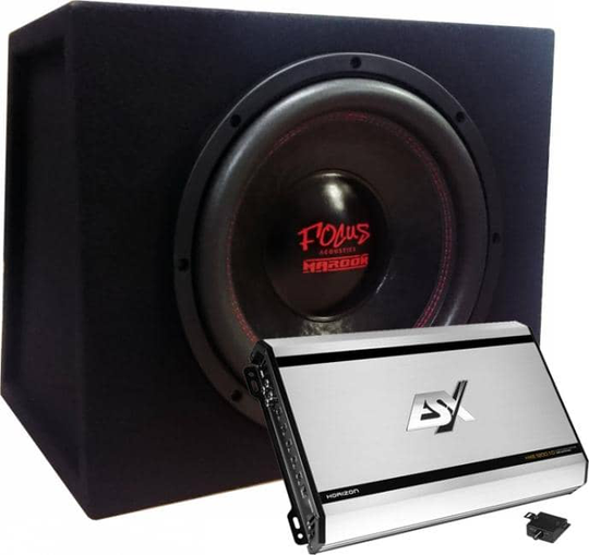 Focus Acoustics Maroon 12" koteloitu + ESX Audio HXE1200.1D