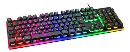 DELTACO GAMING Membrane Keyboard, RGB Backlight, Anti-ghosting, DE Lay