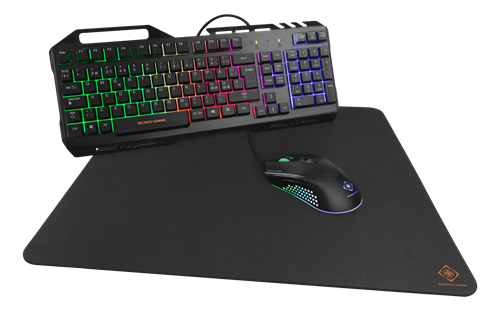 DELTACO GAMING Pelitarvikesarja, RGB-näppäimistö, Hiiri, Hiirimatto