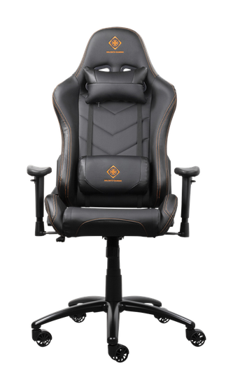 DELTACO GAMING Pelituoli, Keinonahkaa, Tyyny, Musta/oranssi