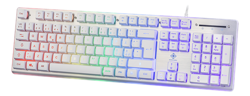 DELTACO GAMING WK75 RGB-näppäimistö, Membr.kytk., Pohjoism., Valkoinen