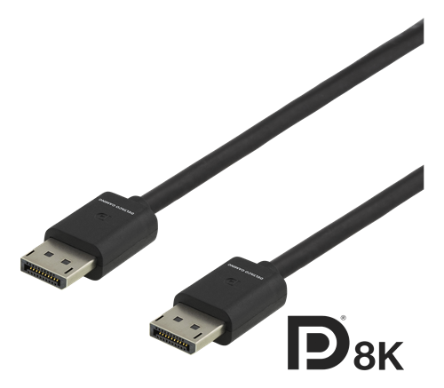DELTACO GAMING DisplayPort-kaapeli, 7680x4320 60Hz, 2m, Musta