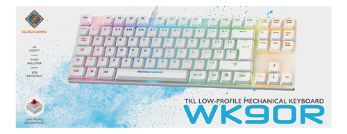 WHITE LINE WK90R TKL Mechanical Keyboard, Red Switches, RGB, UK Layout