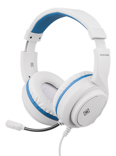 DELTACO GAMING Kuulokemikrofoni PS5:lle, 3,5mm, 40mm Elementit, Valk.