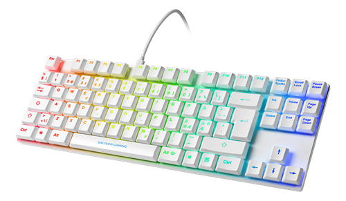 DELTACO GAMING WK90R Mekaaninen Näppäimistö, Pun. Kytk., RGB, Valk.