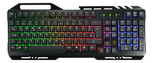 DELTACO GAMING 3-in-1 Gaming Kit, Rainbow LED Backlight, DE Layout