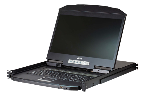 ATEN 16P Short Depth Single Rail LCD KVM SW UK Layout
