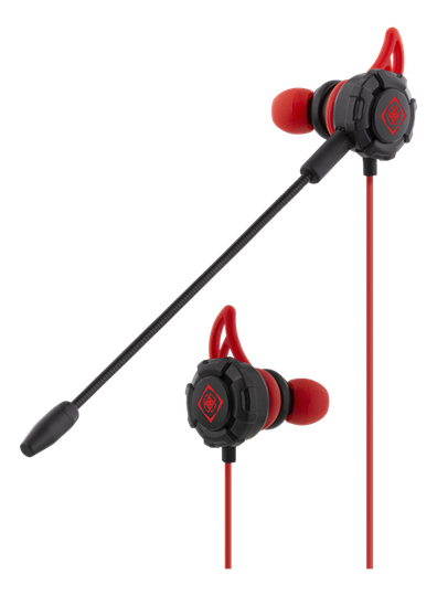 DELTACO GAMING Kuulokemikrofoni Pelaajille, In-ear, Punainen