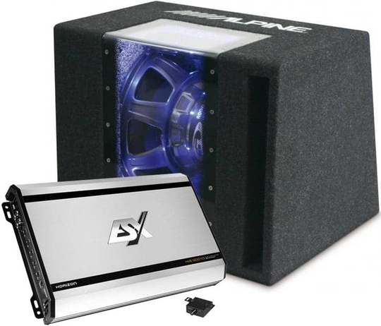 Alpine SBG-1224BP subwoofer + ESX Audio HXE1200.1D vahvistin