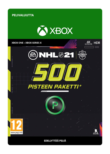 500 NHL 21 pisteen paketti