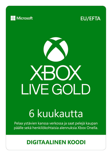 Xbox Live Gold 6 kuukautta