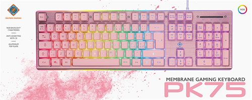 PINK LINE PK75 RGB-tangentbord, 105 Tangenter, Nordisk Layout, Pink