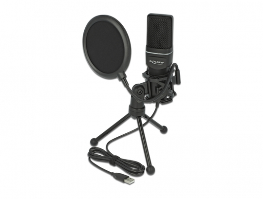 Delock USB Condenser Microphone Set - For Podcasting, Gaming And Vocal
