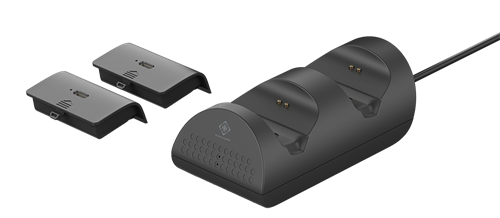 DELTACO GAMING Latausasema Kahdelle Xbox Series X:n Peliohjaimelle