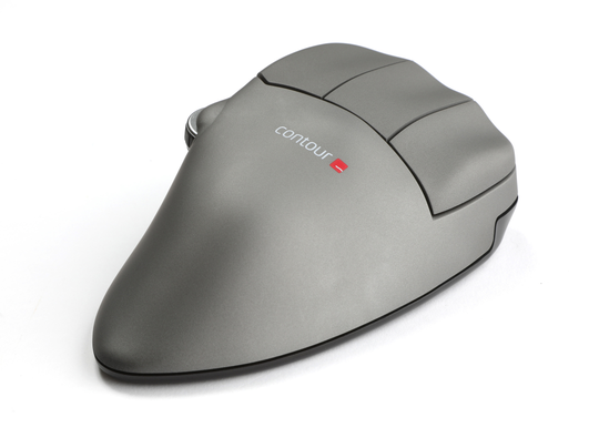 CONTOUR MOUSE LARGE LEFT GREY METAL WIRELESS