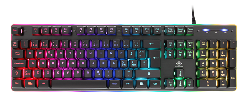 DELTACO GAMING RGB-näppäimistö, Membraanikytkimet, Pohjoism. Asettelu