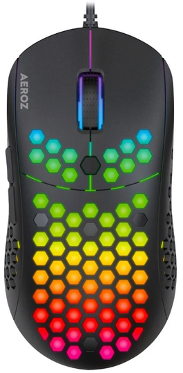 AEROZ - GM-1000 RGB - LIGHTWEIGHT GAMING MOUSE - MUSTA (Sunplus 199)