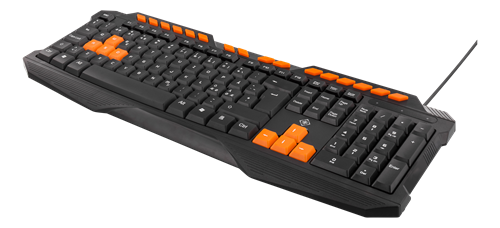 DELTACO GAMING Näppäimistö, Anti-ghosting,USB, Pohjoism.,musta/oranssi